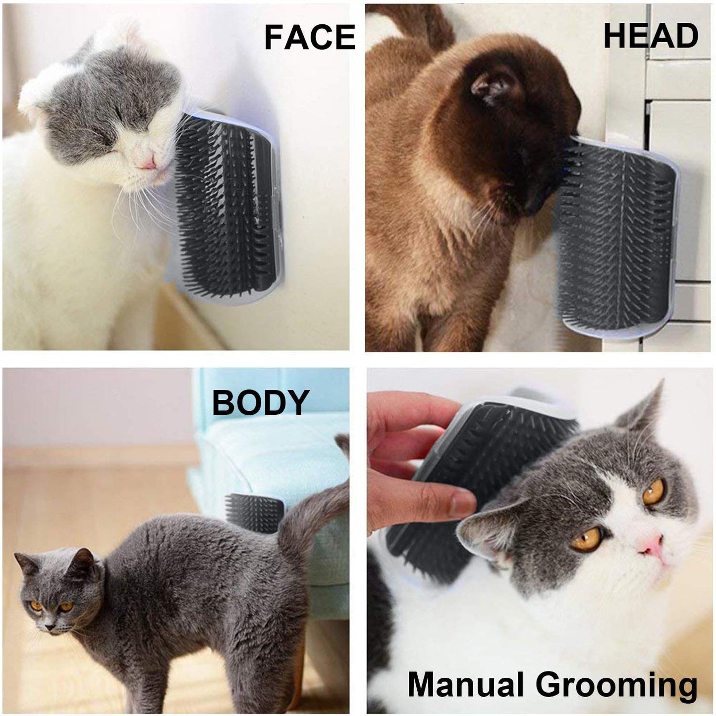 3.0 Softer Cat Self Groomer with Catnip, Dog Cat Corner Groomer,Wall Corner Scratcher Comb,Grooming Massage Brush, Perfect Scratch Massager Tool for Long & Short Fur Kitten/Puppy (2 Pack)
