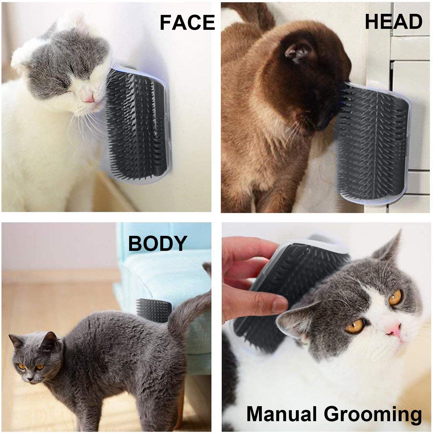 3.0 Softer Cat Self Groomer with Catnip, Dog Cat Corner Groomer,Wall Corner Scratcher Comb,Grooming Massage Brush, Perfect Scratch Massager Tool for Long & Short Fur Kitten/Puppy (2 Pack)