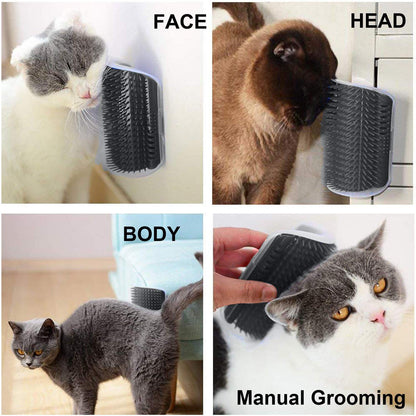 3.0 Softer Cat Self Groomer with Catnip, Dog Cat Corner Groomer,Wall Corner Scratcher Comb,Grooming Massage Brush, Perfect Scratch Massager Tool for Long & Short Fur Kitten/Puppy (2 Pack)